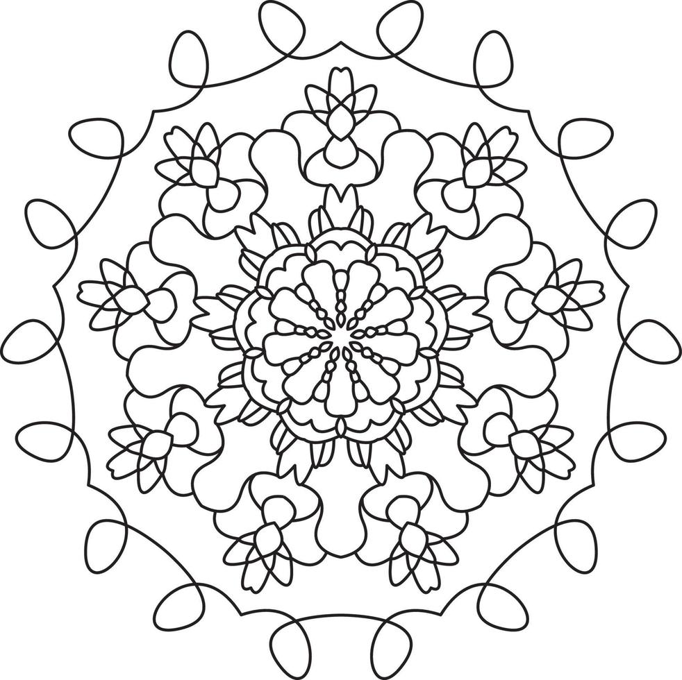 Mandala Coloring Page Graphic vector