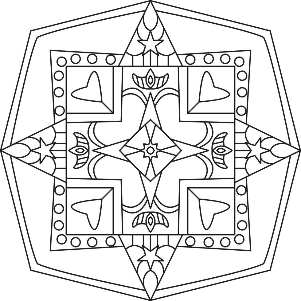 Mandala Coloring Page Graphic vector
