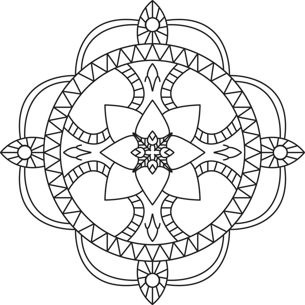 Mandala Coloring Page Graphic vector