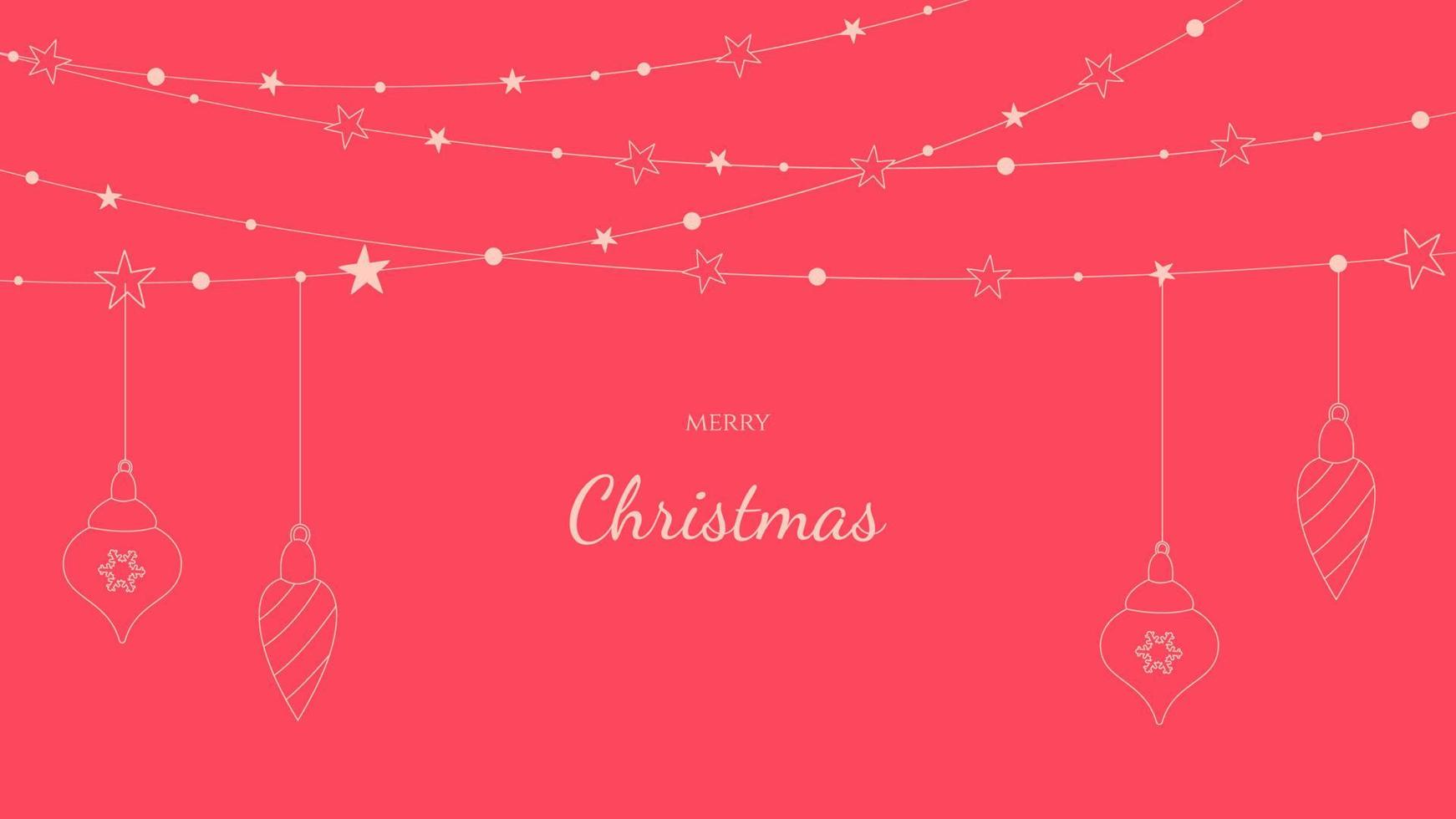 christmas card with red background vector