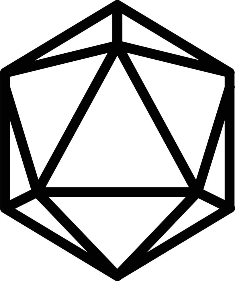 diseño de icono de vector de dados d20