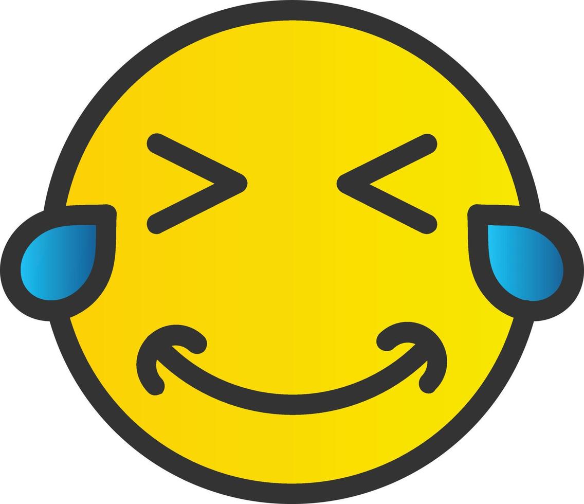 Grin Squint Tears Vector Icon Design