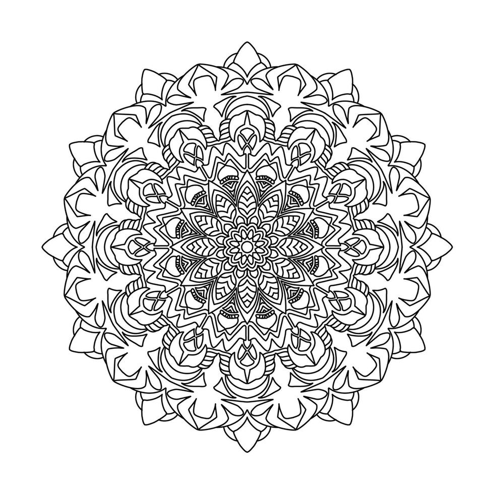 mandala Coloring book. wallpaper design, tile pattern, shirt, greeting card, sticker, lace pattern and tattoo. decoration for interior design. Vector ethnic oriental circle ornament. white background