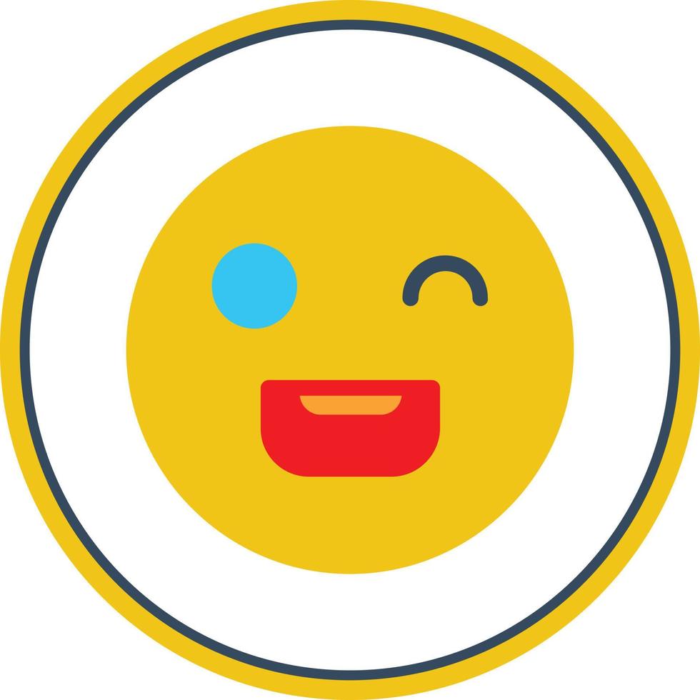 Laugh Wink Vector Icon Design