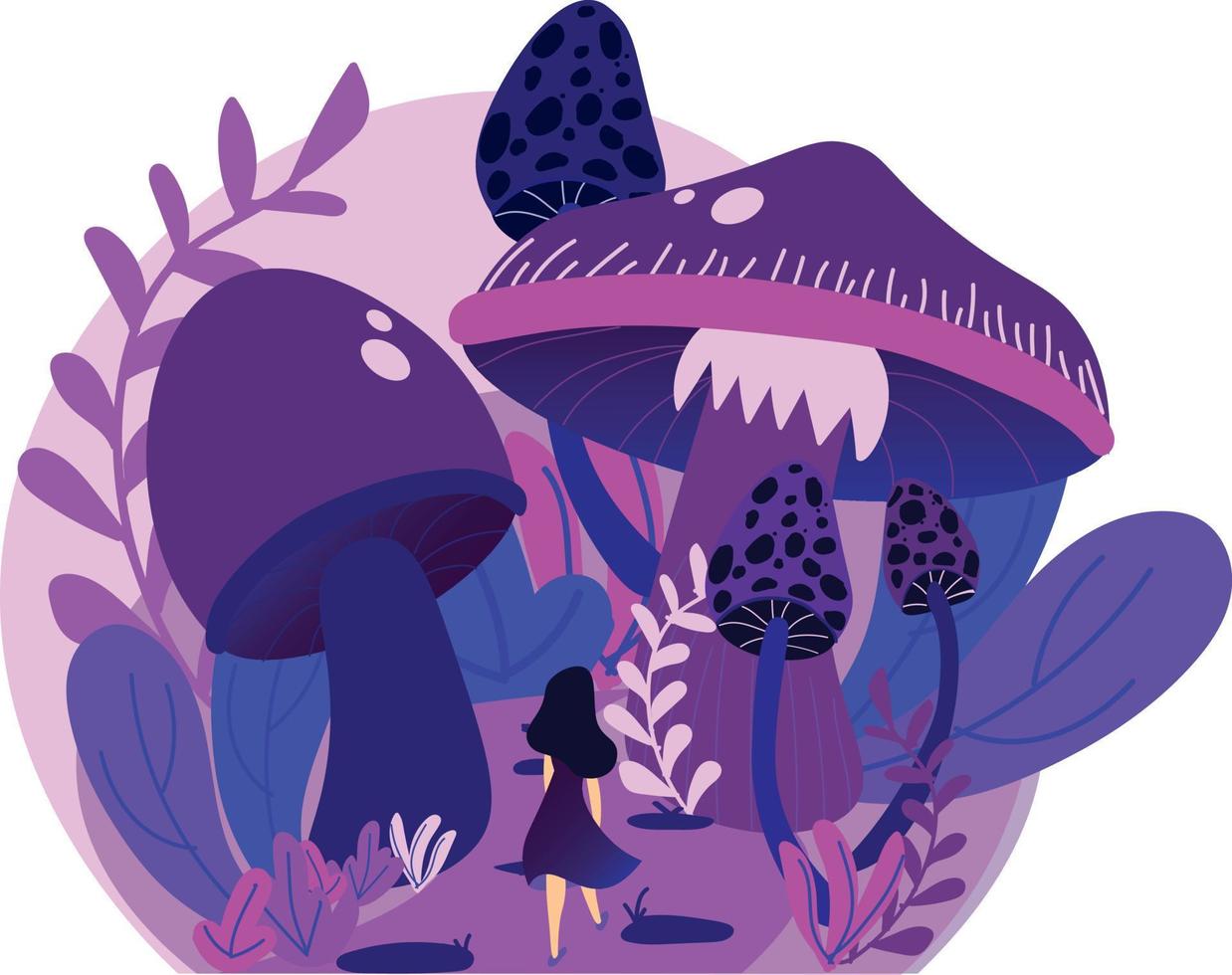 Happy Characters Pick Up Mushrooms Website Landing Page, People Walking in Forest, Spend Time Outdoors in Wood, Autumn Season vector