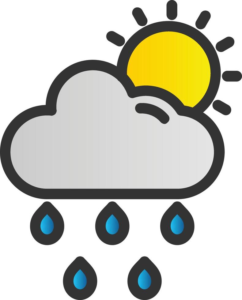 Cloud Sun Rain Vector Icon Design