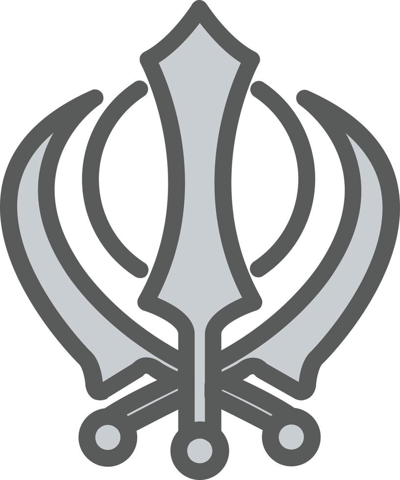 Khanda Vector Icon Design