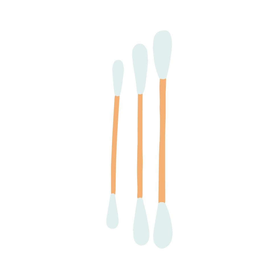 Eco friendly bamboo q tips. Vector eco swabs illustration