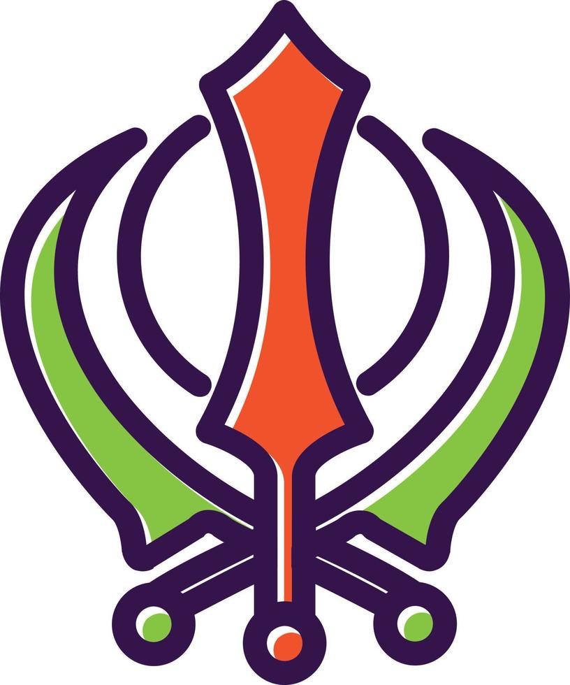 Khanda Vector Icon Design