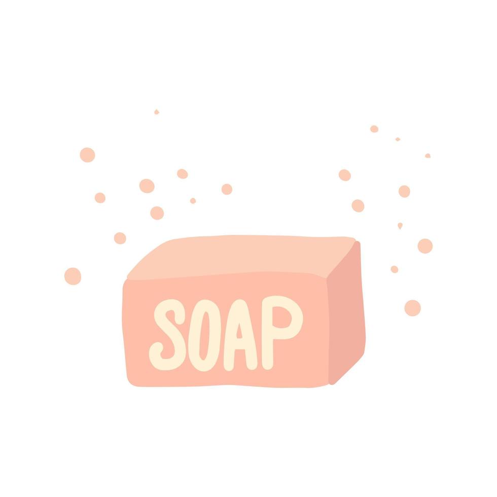 Doodle handmade soap illustration. Eco soap bar isolated vector