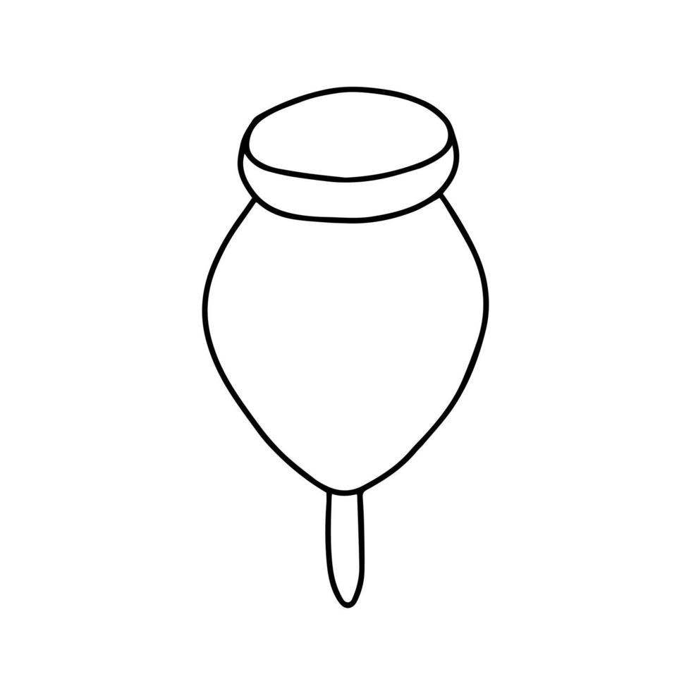 Woman menstrual cup doodle. Eco fiendly washable menstrual cup for woman hygiene during critical days. vector