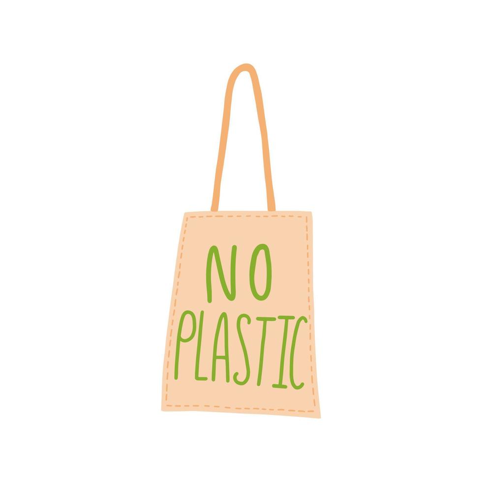 Eco friendly bag flat style. eco bag no plastic vector