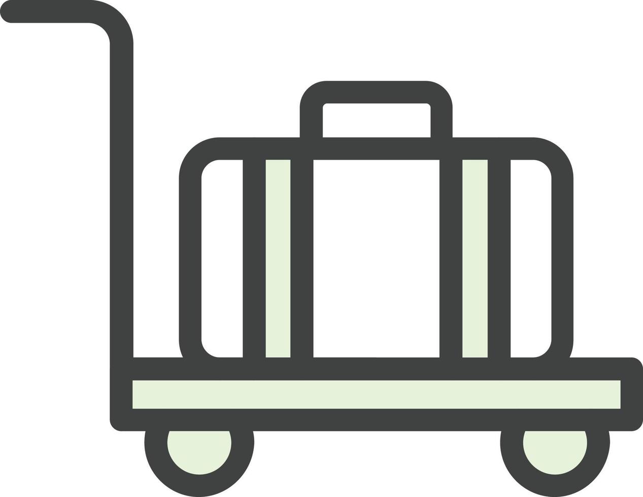 Luggage Cart Vector Icon Design