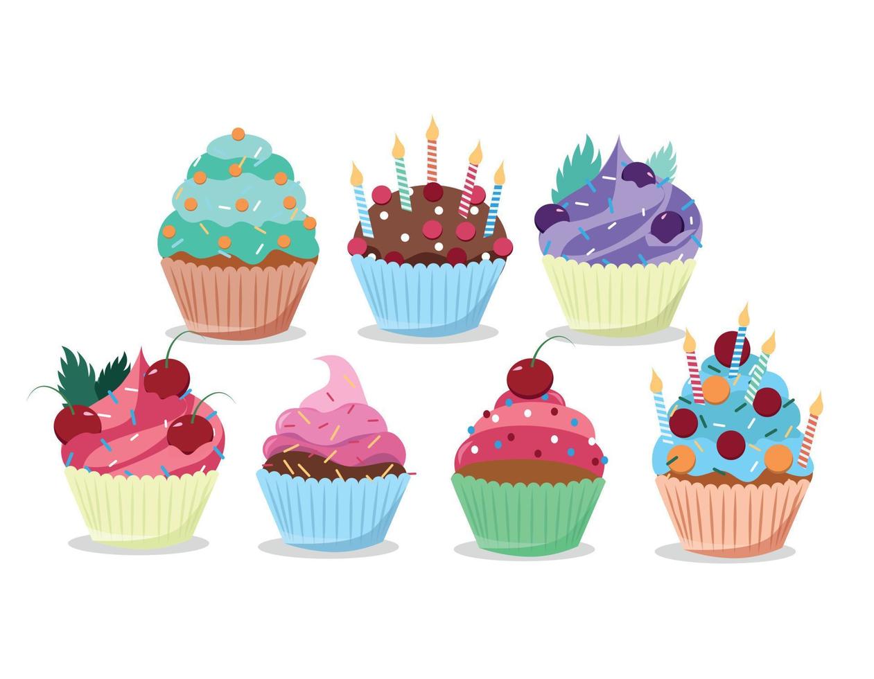 Delicious Cupcake Pancake Cake Dessert Vector Illustration Design