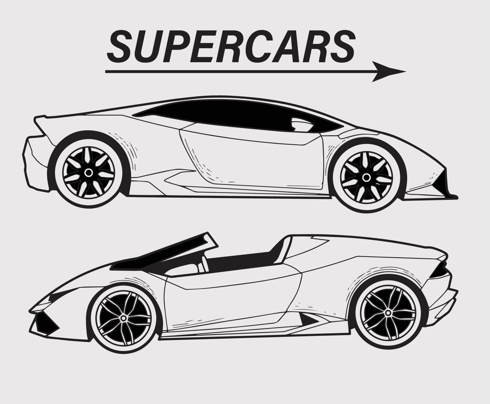 Collection the side of the Super Car Sketch Isolated part 3 14914154