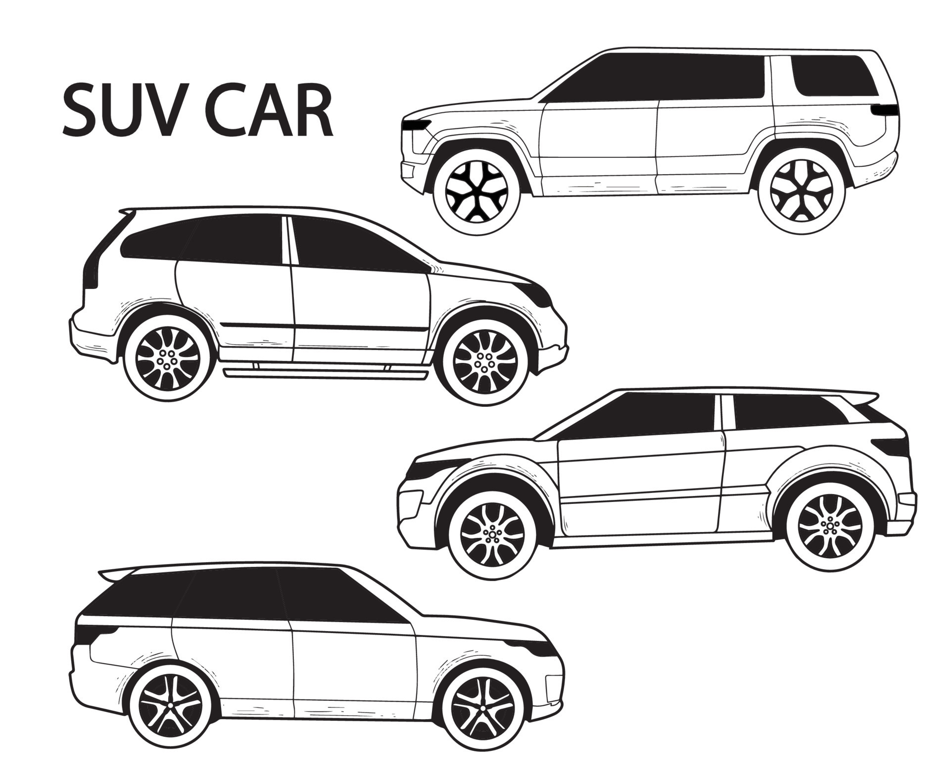How to Draw a SUV Gloster car step by step - [10 Easy Phase]