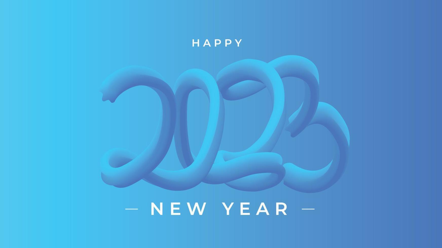 Fondo de diseño fluido de feliz año nuevo 2023 vector