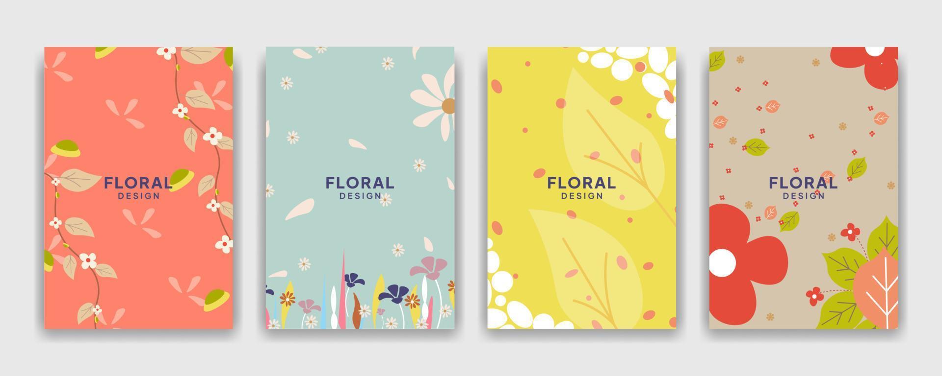 Creative floral abstract cover background, contemporary style pattern vector with copy space for text design for invitation cards, Social Highlight Covers, story pages and presentation background.