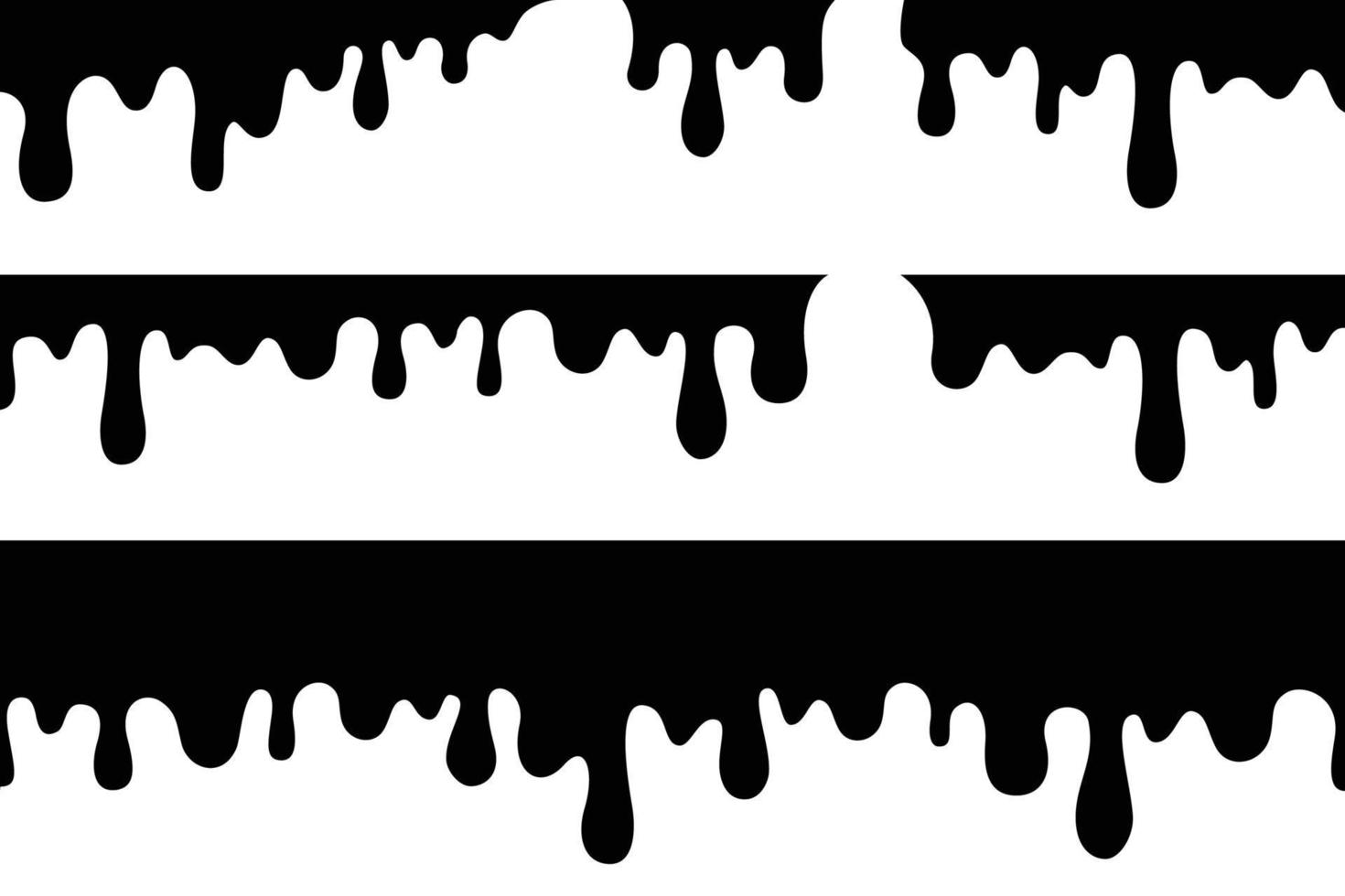 Dripping liquid design template, set of 6 any lenght 14914316 Vector