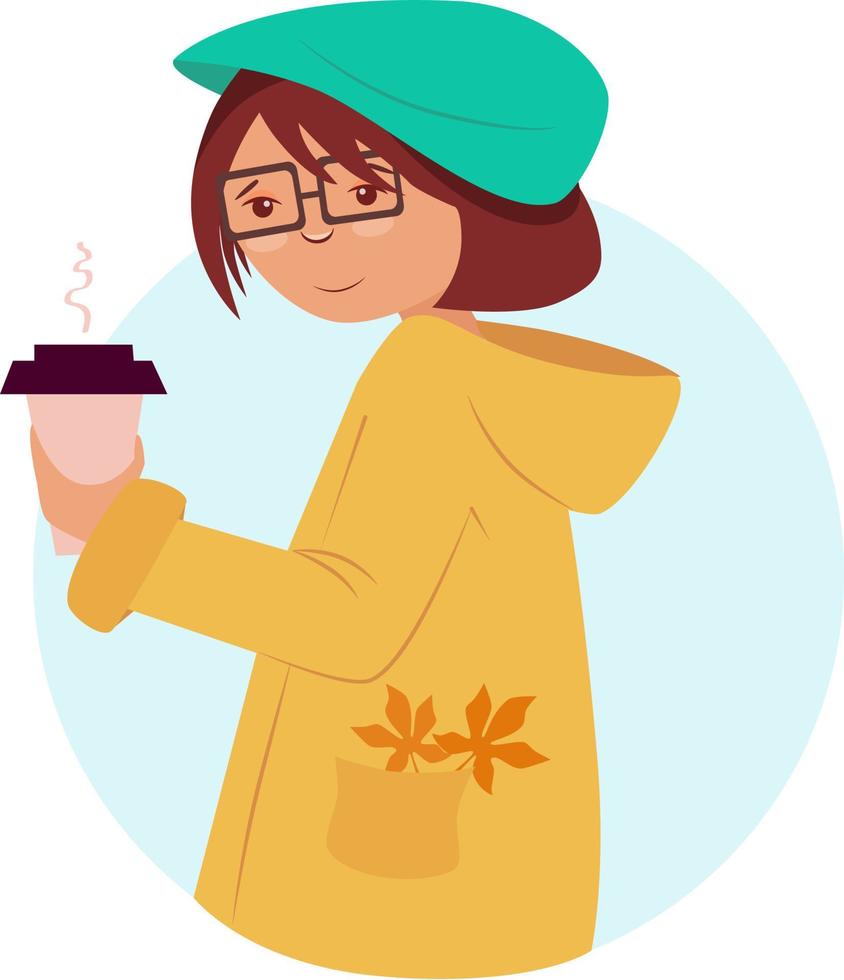 girl with coffee.eps vector