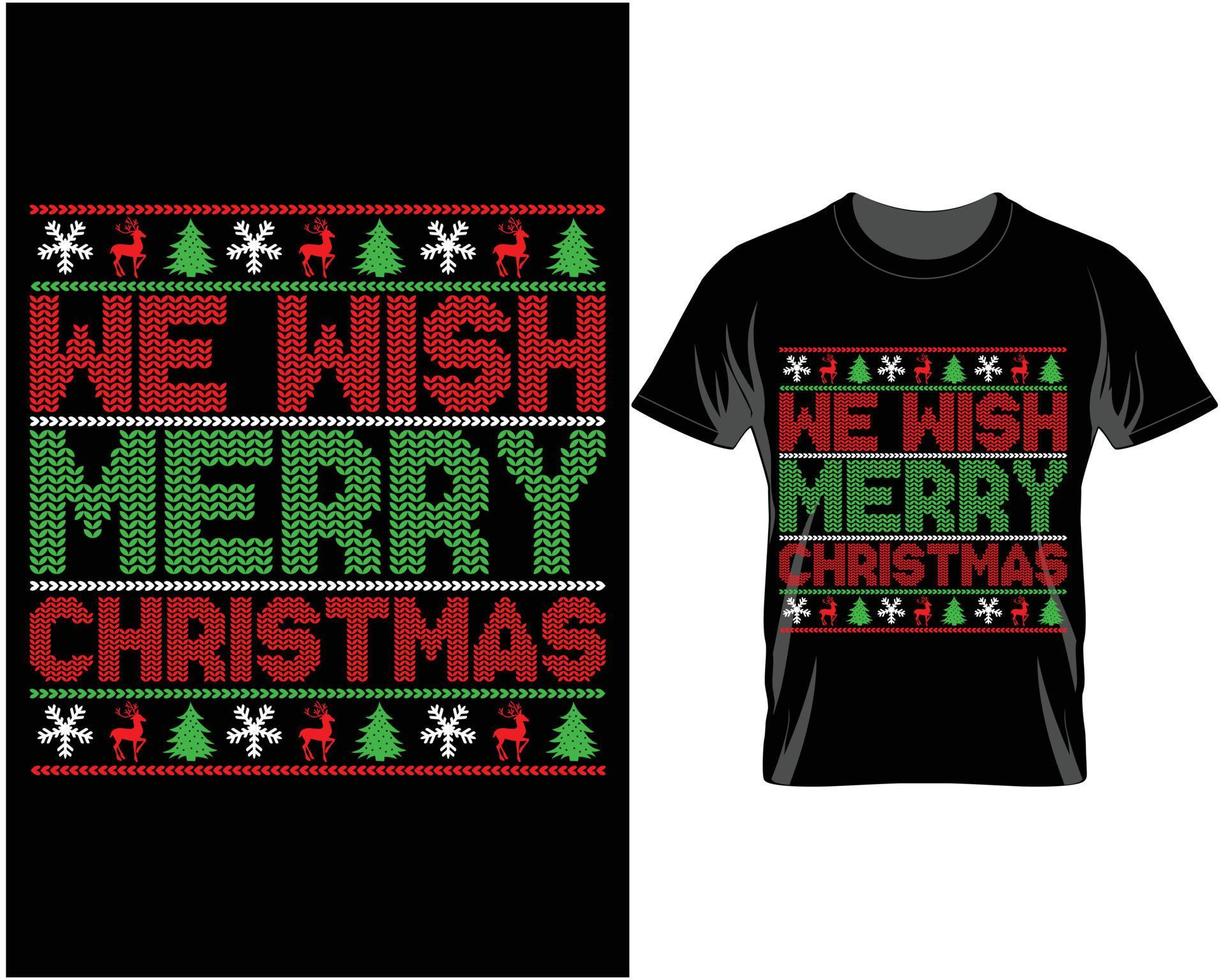 deseamos feliz navidad vector de diseño de camiseta