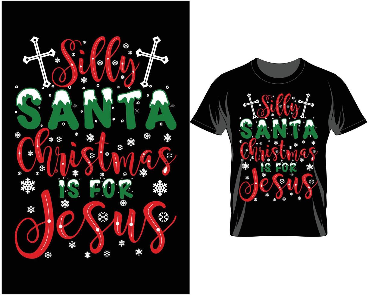 tonto santa navidad para feo navidad camiseta diseño vector