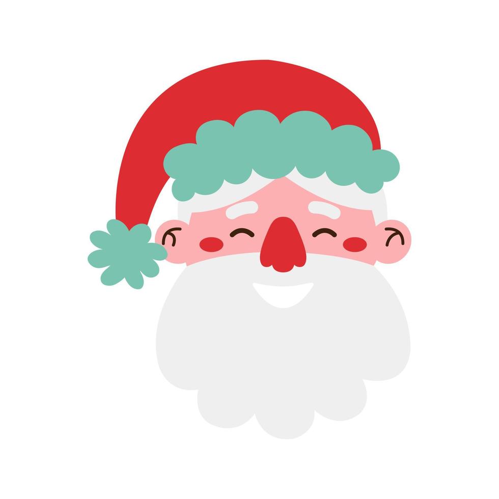 Santa Claus doodle icon. Flat vector illustration isolated on white background.