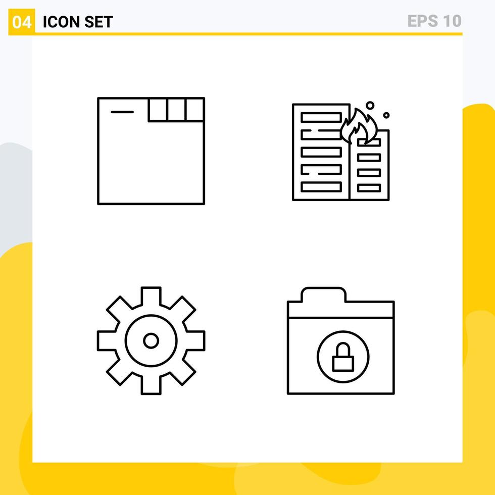 4 Creative Icons Modern Signs and Symbols of browser vehicles burning house encryption Editable Vector Design Elements