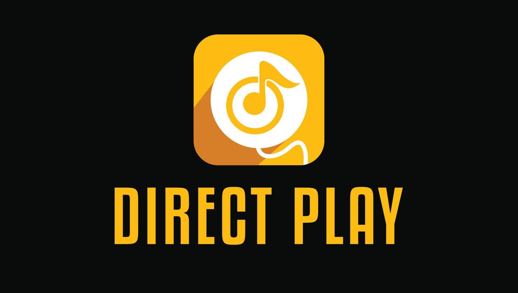 Direct play media production video making logo design vector