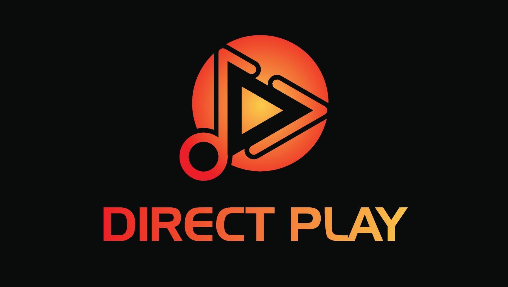 diseño de logotipo de creación de video de producción de medios de reproducción directa moderna vector