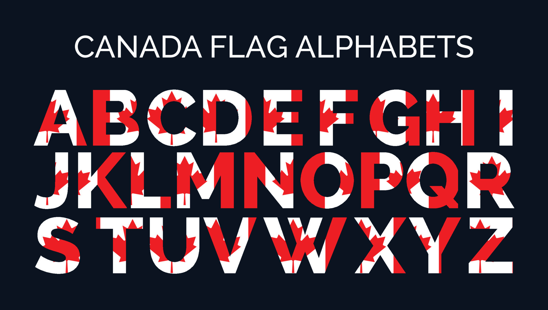 Canada Flag Alphabets 2 Letters A to Z Creative Design Logos 14914905