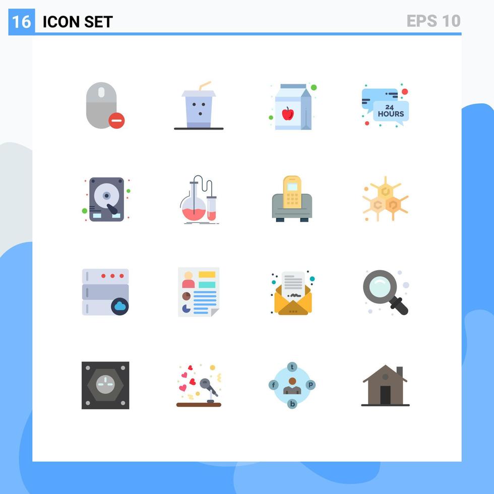 16 iconos creativos signos y símbolos modernos del mensaje de unidad horas de actualización de noticias de Apple paquete editable de elementos de diseño de vectores creativos