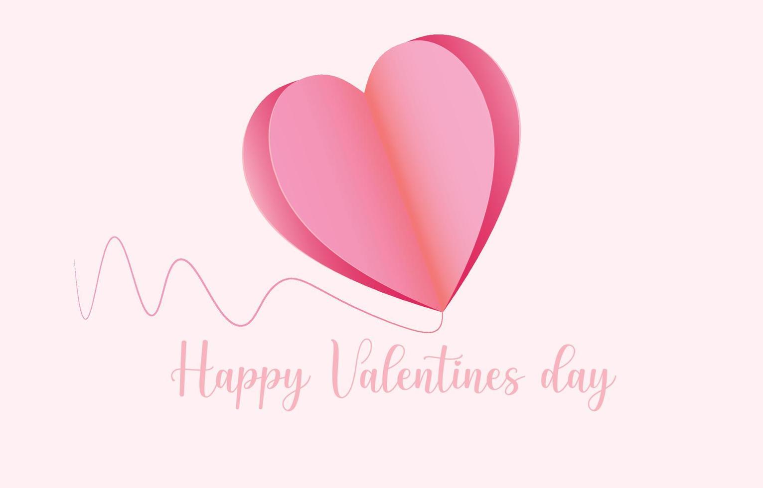 elementos de corte de papel en forma de corazón volando sobre fondo rosa y dulce. símbolos vectoriales de amor por el feliz día de San Valentín, diseño de tarjetas de felicitación de cumpleaños. vector