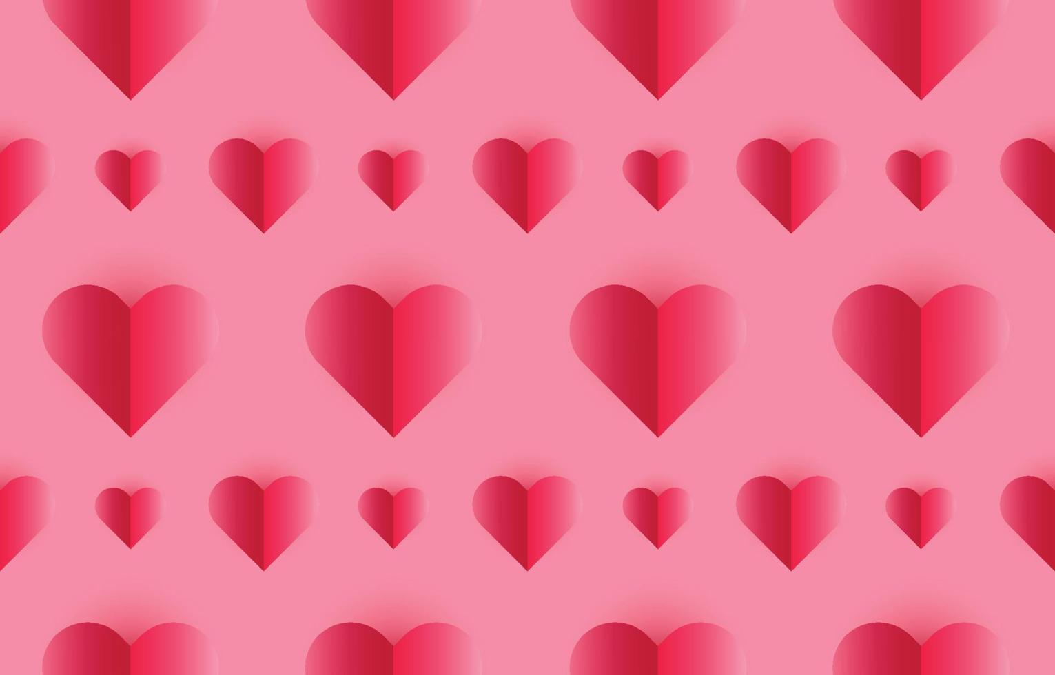 fondo de patrón transparente de corazón con sombra sobre fondo rosa, concepto de día de San Valentín, pareja, amor, envoltura de regalo vector