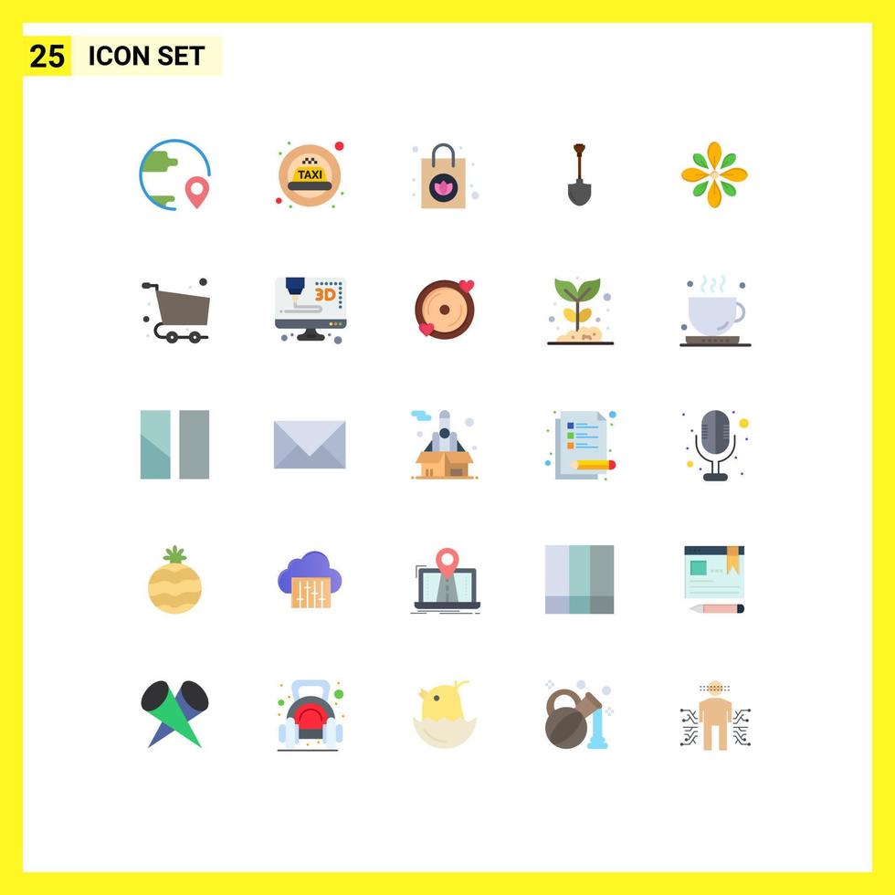 Set of 25 Modern UI Icons Symbols Signs for decorate digging handbag repair shovel Editable Vector Design Elements