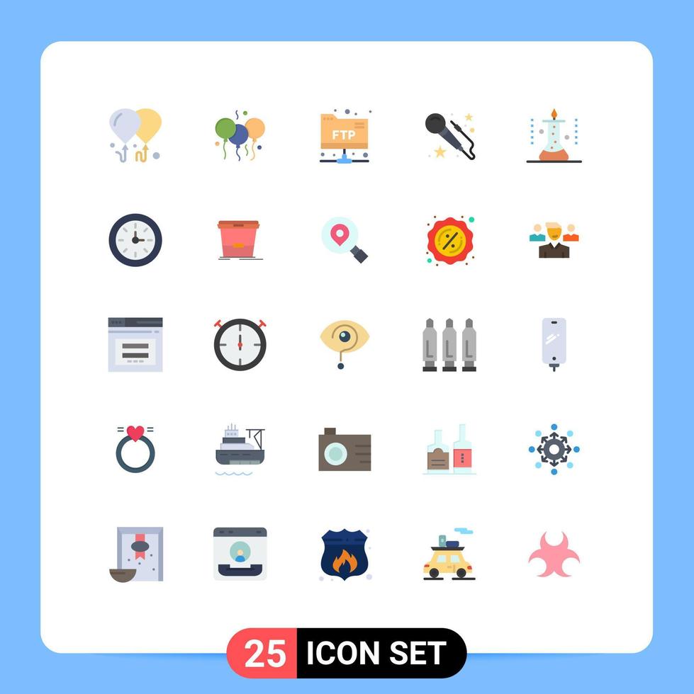 Pictogram Set of 25 Simple Flat Colors of science lab science folder laboratory research art Editable Vector Design Elements