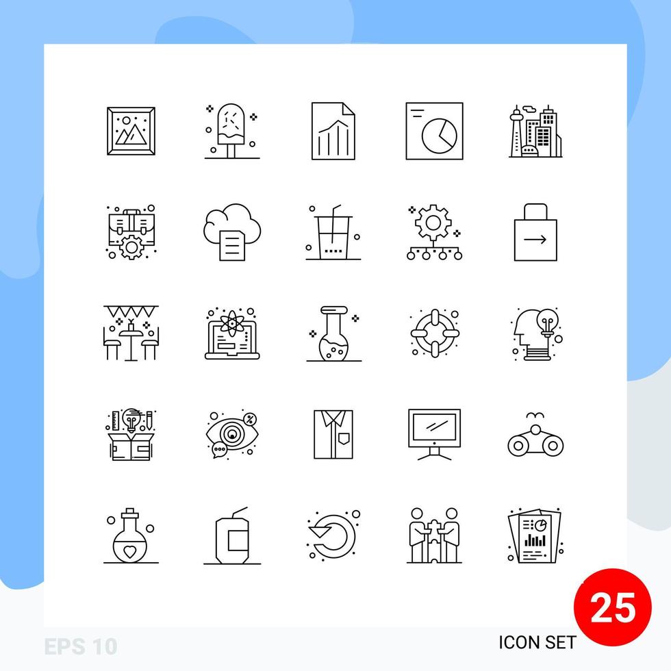 25 Line concept for Websites Mobile and Apps architecture pie sweet analytics report Editable Vector Design Elements