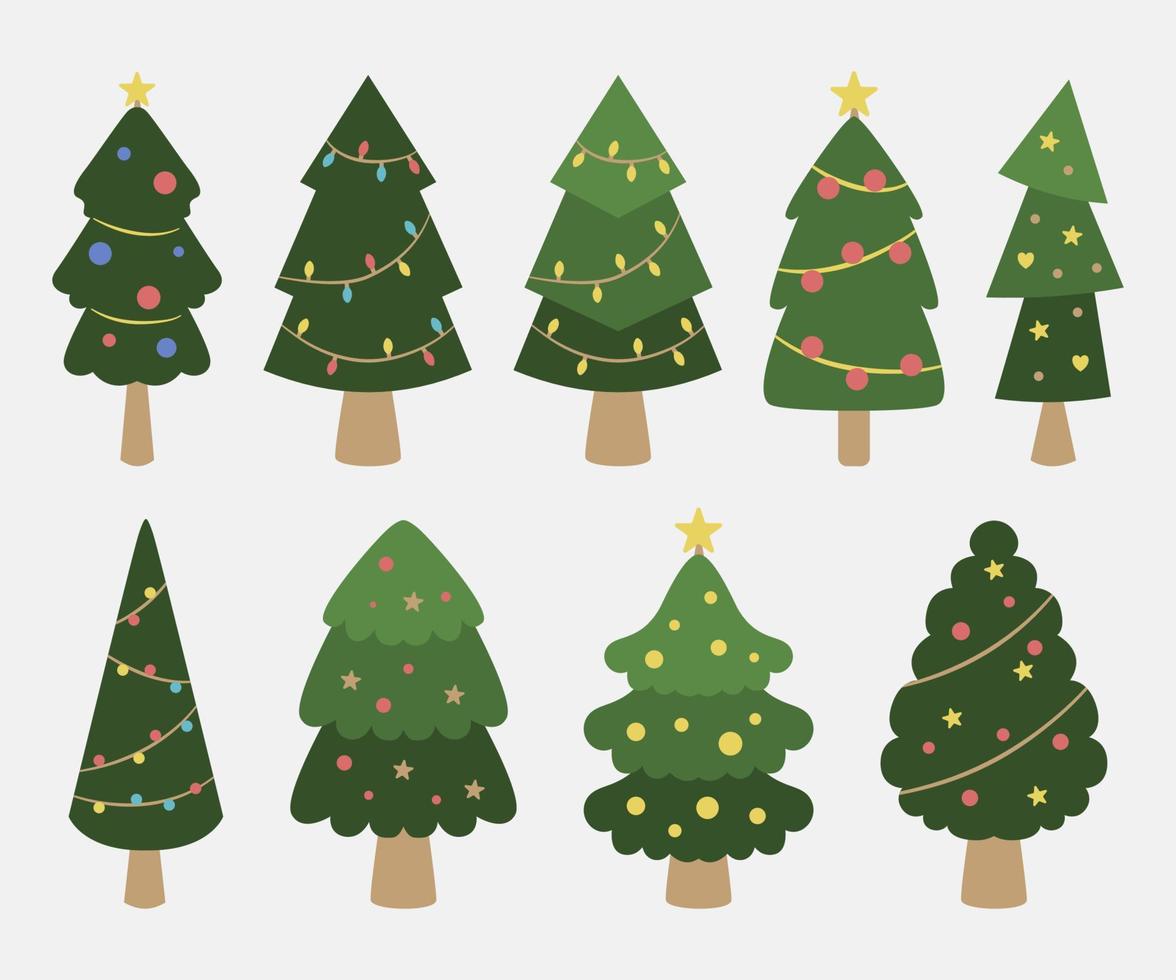 christmas tree collection 14915239 Vector Art at Vecteezy