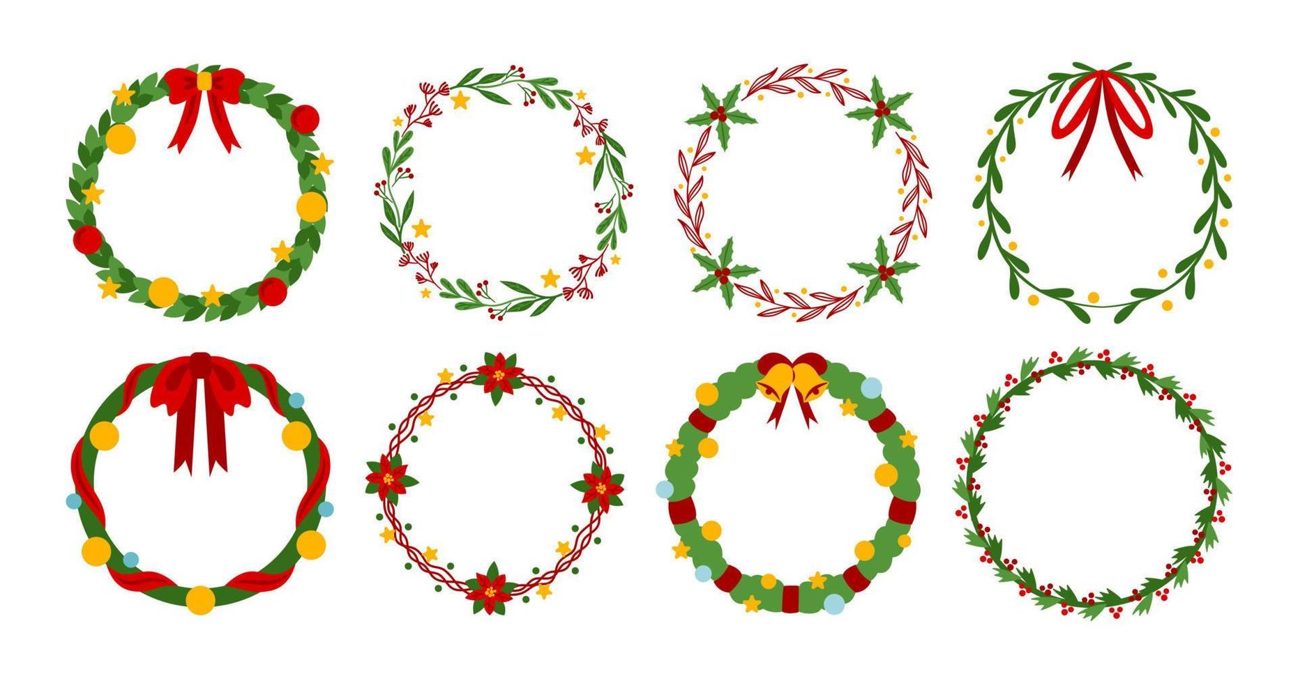christmas wreath vector collection