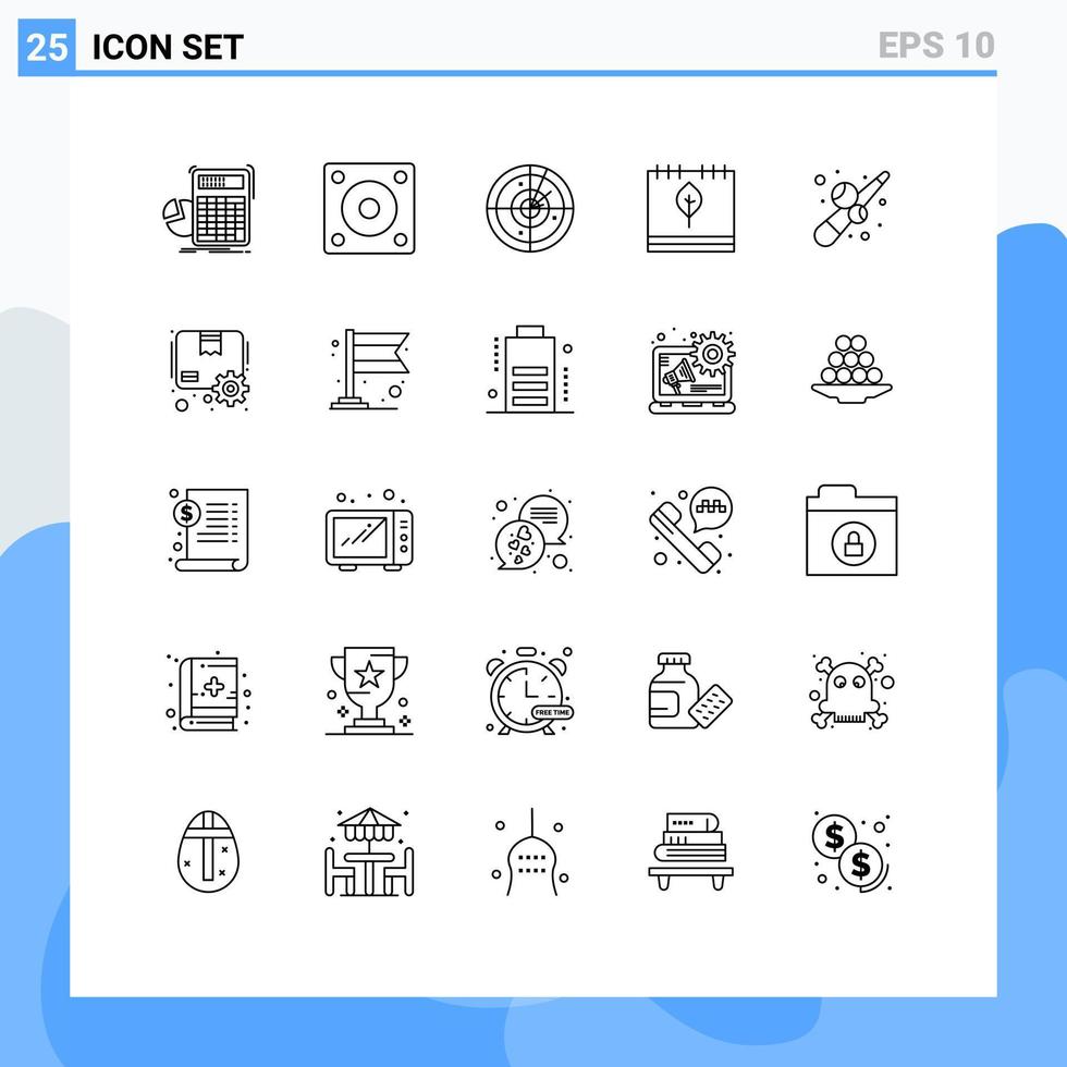 25 Universal Line Signs Symbols of season fall technology calendar technology Editable Vector Design Elements