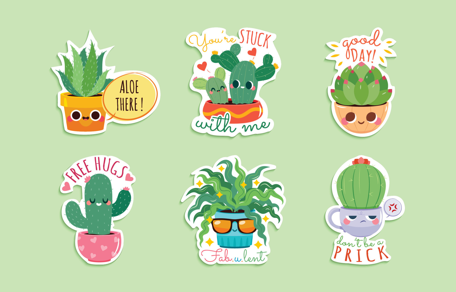 Vector Set of Cute Funny Templates with Patches and Stickers in