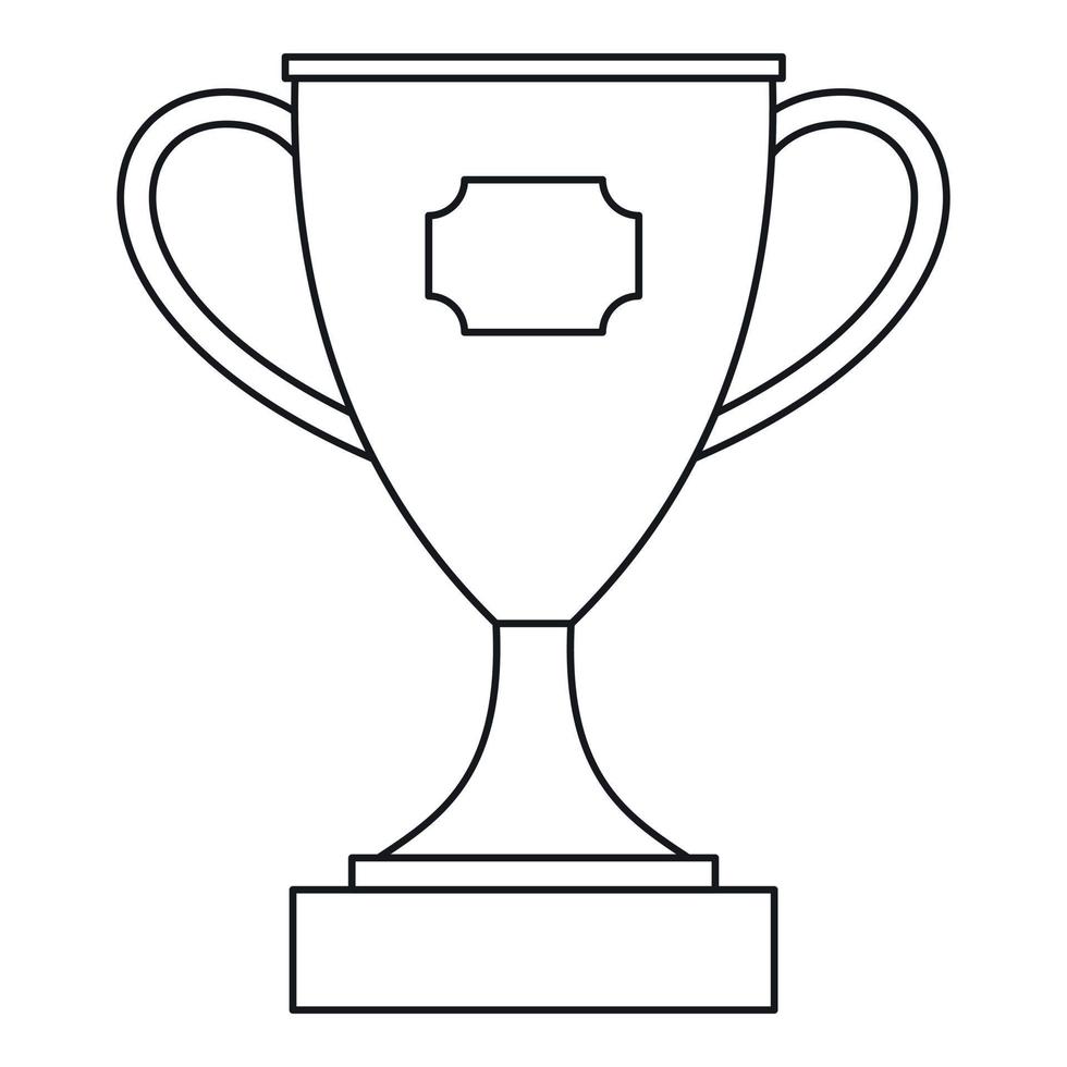 icono de premio de copa de trofeo, estilo de contorno vector