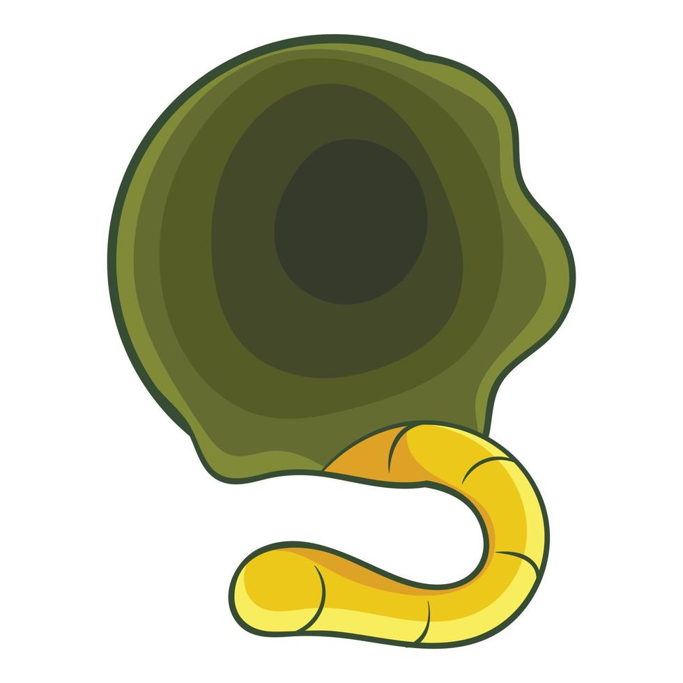 Orbit with grub icon, cartoon style vector