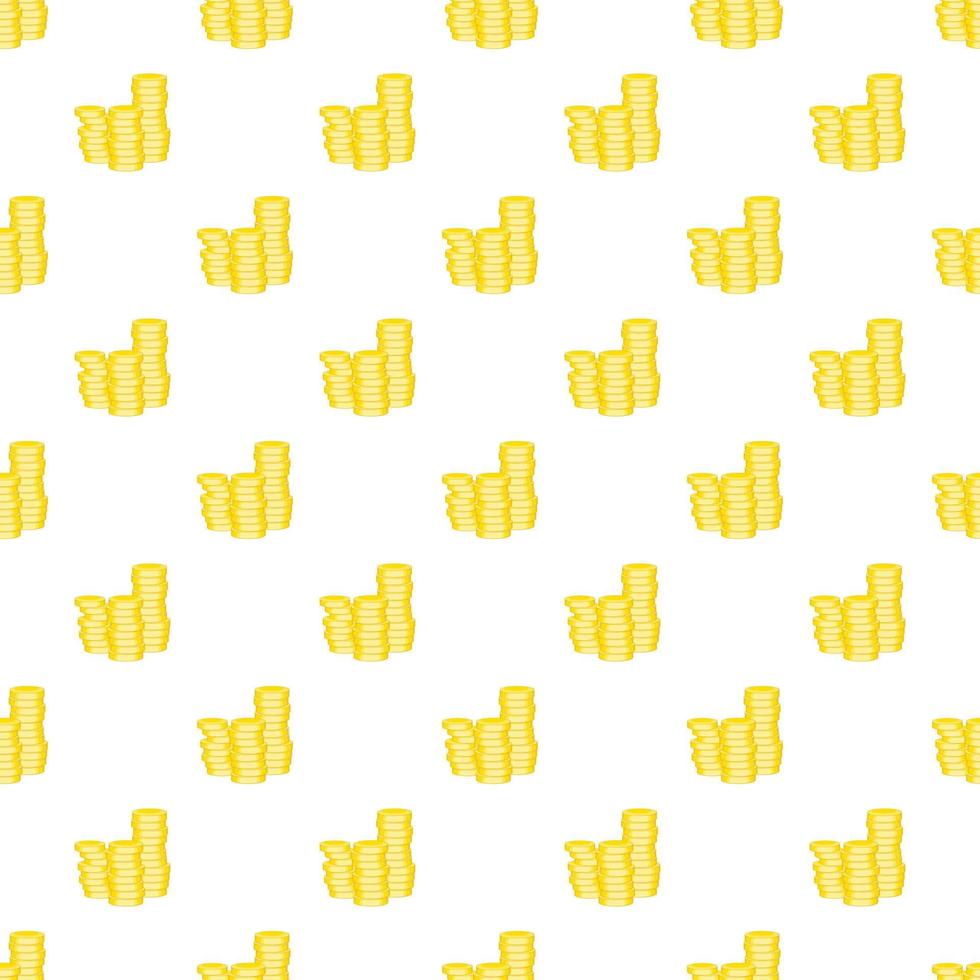 Stack of coins pattern, cartoon style vector