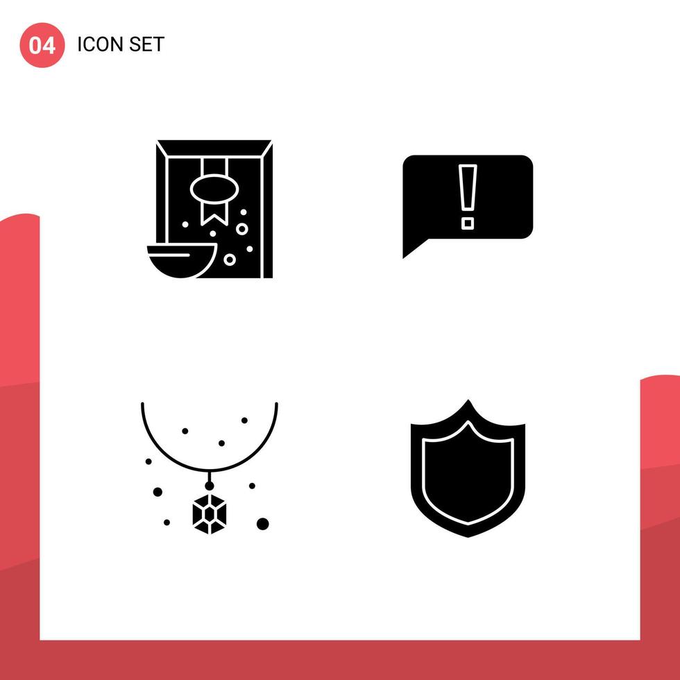 Stock Vector Icon Pack of 4 Line Signs and Symbols for branch fashion rice basic necklace Editable Vector Design Elements