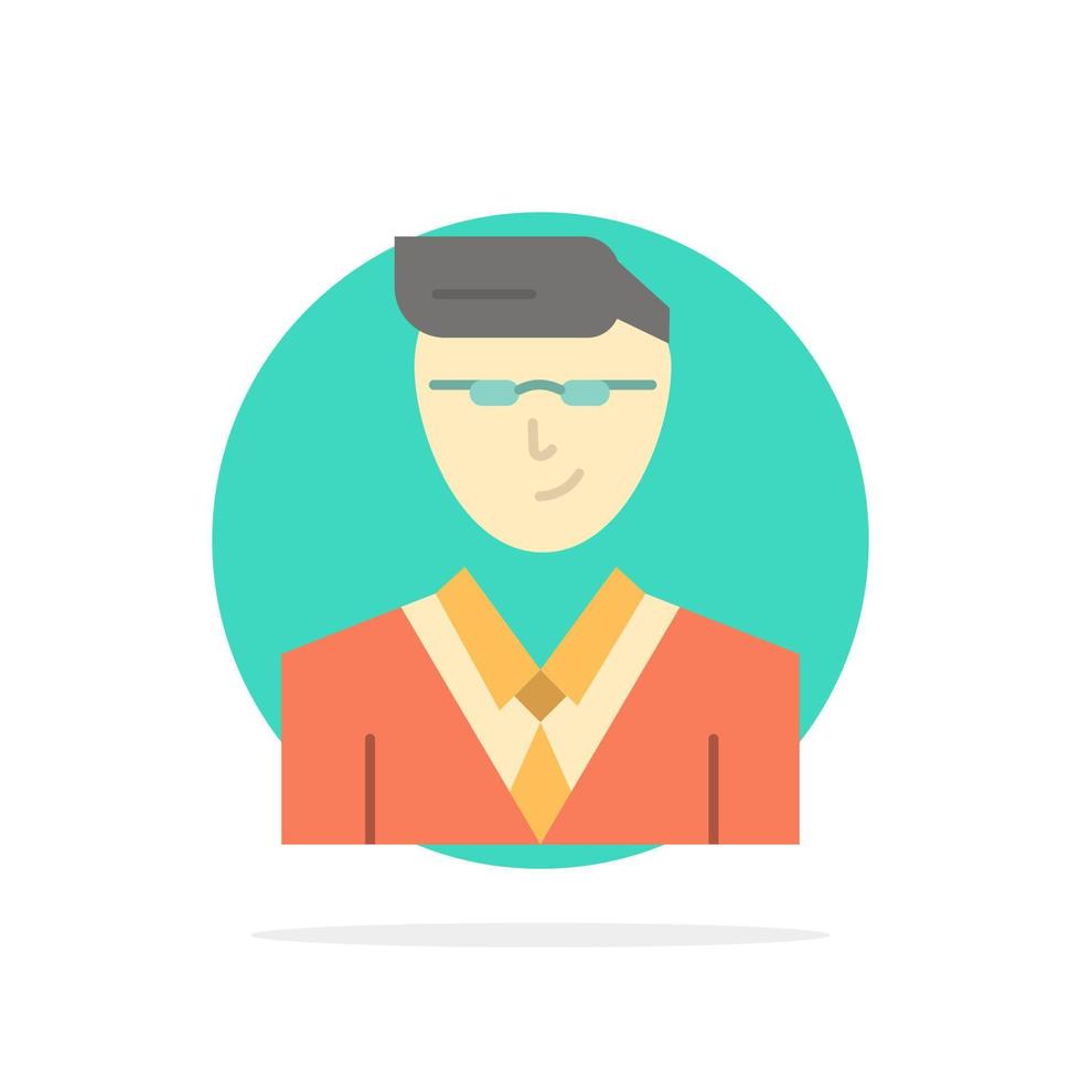 Man User Manager Student Abstract Circle Background Flat color Icon vector