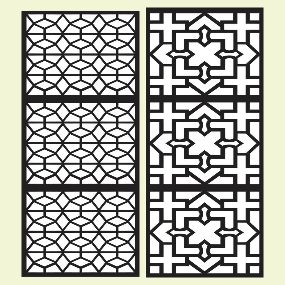 Jali design for graphic and CNC.router Geometric laser cutting vector pattern.