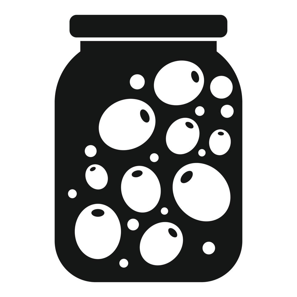 vector simple de icono de tarro de aceitunas. pepinillo