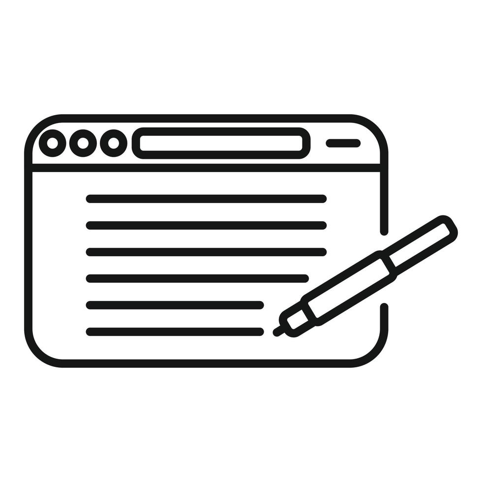 Web page writing icon outline vector. Text message vector