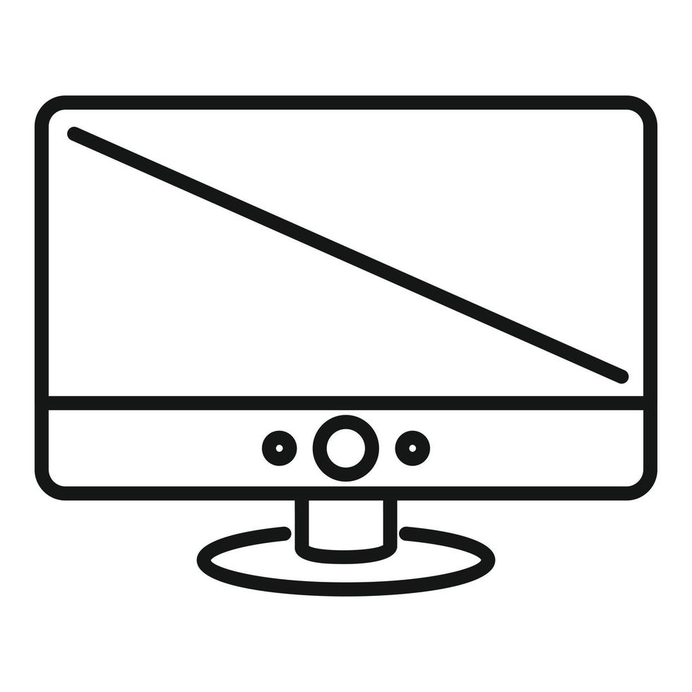 Responsive monitor icon outline vector. Computer screen vector